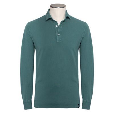 Drumohr Polo Garment Dyed Green